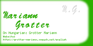mariann grotter business card